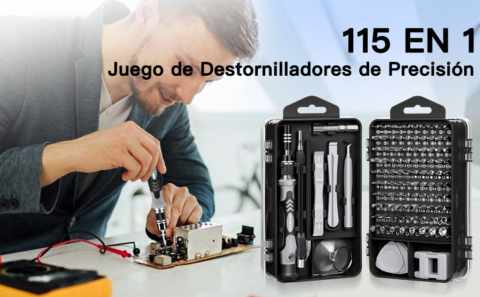 KIT DE DESTORNILLADORES 115 piezas en uno