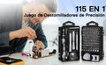 KIT DE DESTORNILLADORES 115 piezas en uno